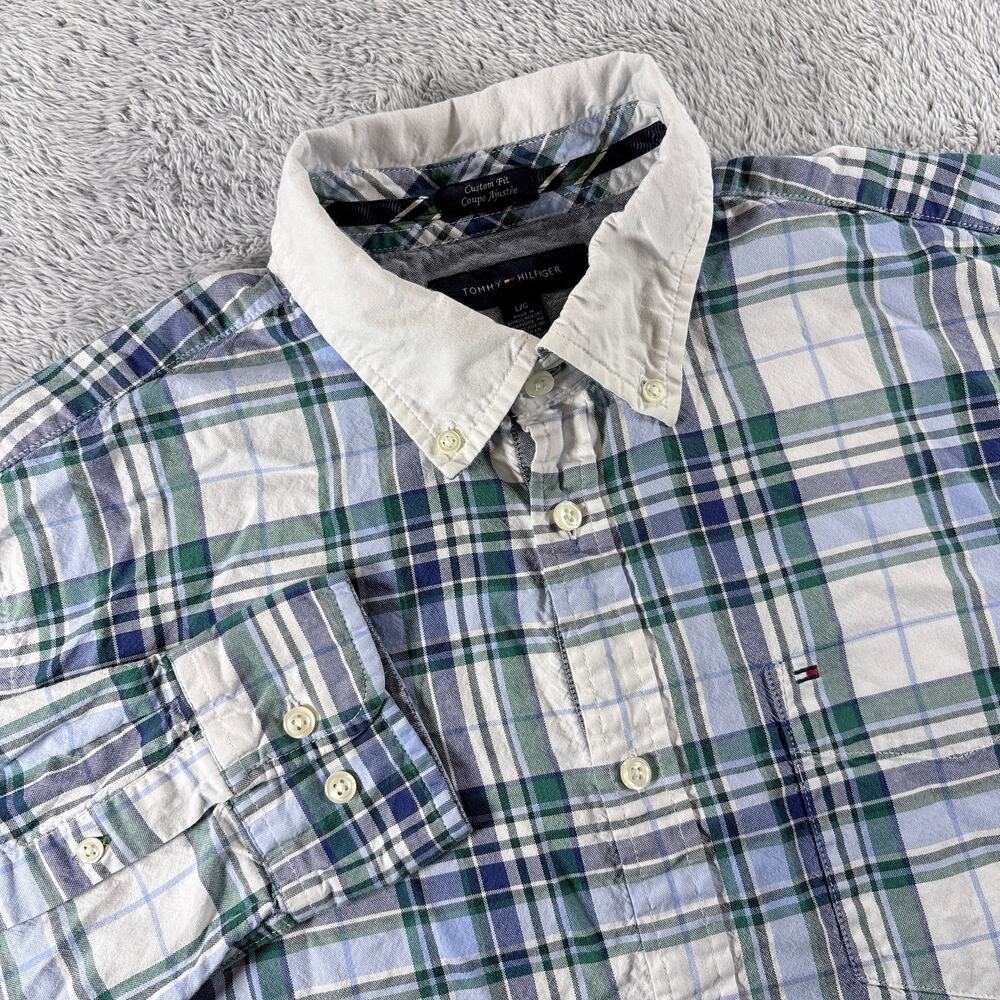 Tommy‎ Hilfiger Custom Fit Long Sleeve Plaid Shirt Sz L